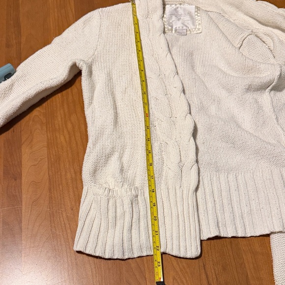 American Eagle Outfitters Cream Cable Knit Cardigan - Picture 6 of 7